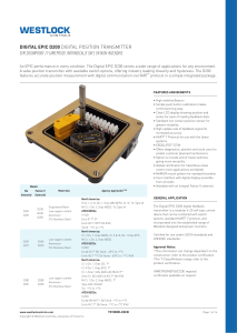 Westlock EPIC D200 Digital Position Transmitter Datasheet