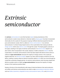 Extrinsic semiconductor - Wikipedia