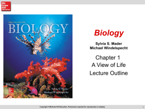 Biology Chapter 1: A view of Life Lecture