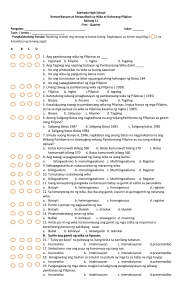 Filipino Language & Culture Exam