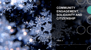 COMMUNITY ENGAGEMENT, SOLIDARITY AND CITIZENSHIP week