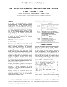 New Tools for Steels Weldability Model Based on the Risk Assesment