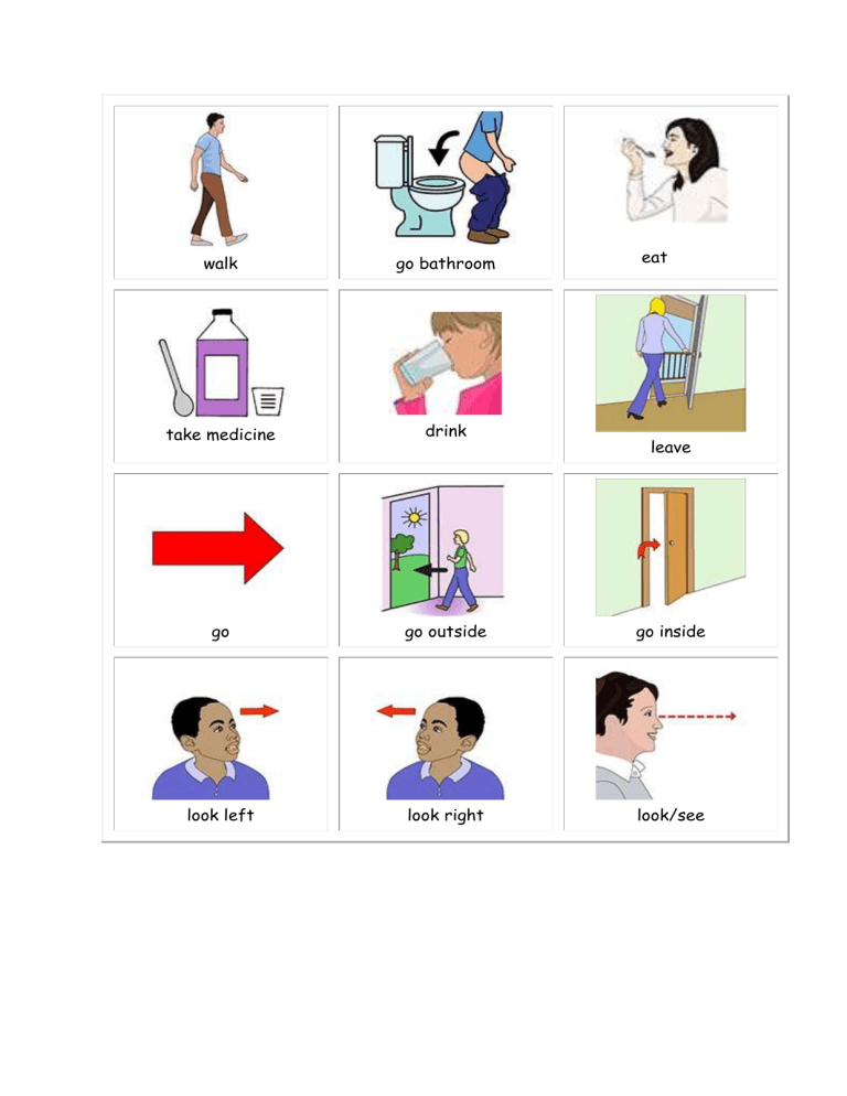 Visual Communication Board Actions Needs