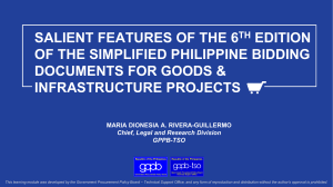 Salient Features of the 6th Edition of the Simplified PBDs for Goods Infrastructure Projects