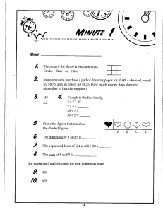 The 4th Grade Math Minutes 1-50