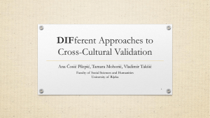 DIFferent Approaches to Cross-Cultural Validation