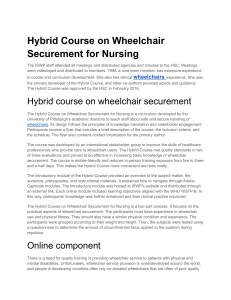 Hybrid Course on Wheelchairs Securement for Nursing