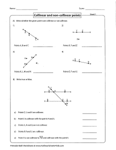 Collinear Points Worksheet