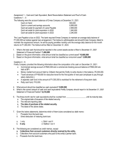 Cash & Bank Reconciliation Assignment