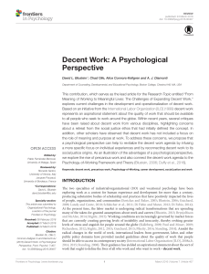 decent work-a psychological perspective