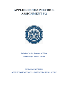 Applied Econometrics Assignment - II (Kaneez Fatima)  - Copy
