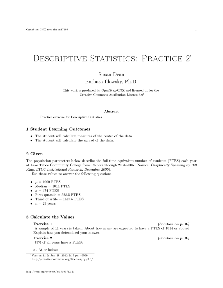 assignment descriptive statistics