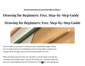 Drawing for Beginners  Free, Step-by-Step Guide - Artists Network