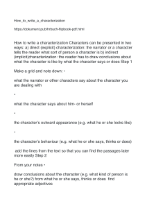 How to write a characterization
