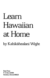 Kahikahealani Wight - Learn Hawaiian at Home-Bess Pr Inc (1992)
