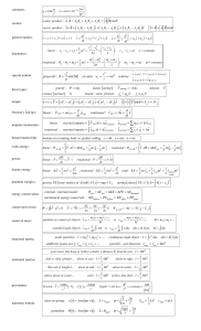 9A formula sheet
