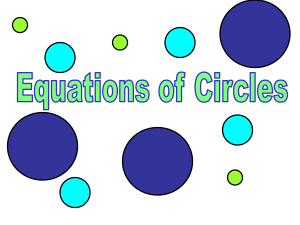 1.5 - equations of circles