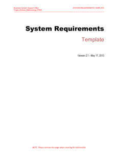 System Requirements Template