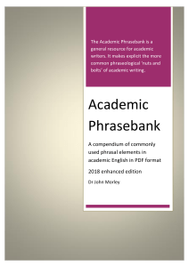 Academic Phrasebank 2018 Enhanced Edition (2018) -  John Morley
