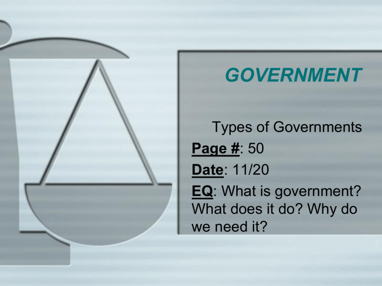 Week 1 Types Of Government