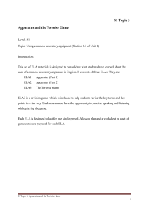 s1 topic 3 apparatus & the tortoise game