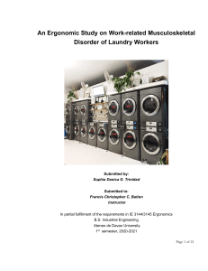 An Ergonomic Study on Work-related Musculoskeletal Disorder of Laundry Workers