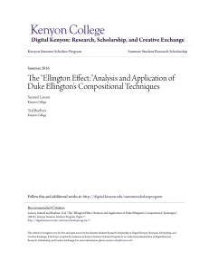 The Ellington Effect Analysis and Application of Duke Ellington