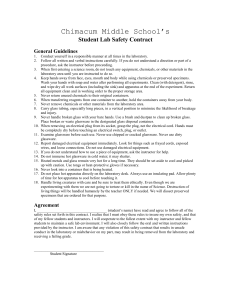Lab Safety Contract Middle School
