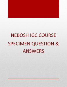 NEBOSH IGC COURSE SPECIMEN QUESTION and