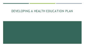 Developing a Health Education Plan