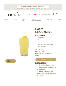 Easy Lemonade Recipe | Monin