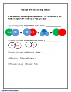 Reactions with acids L2W1