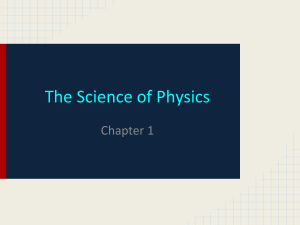 Chapter 1 - The Science of Physics 12th grade