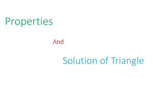 Triangle Properties & Solutions: Sine, Cosine, Tangent Laws