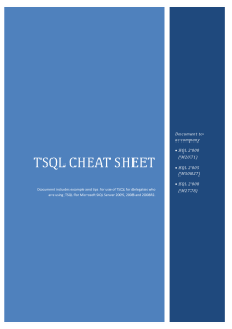 TSQL Cheat Sheet