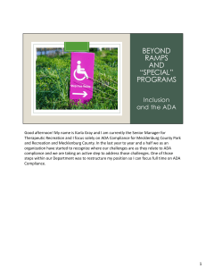 Beyond Ramps - Inclusion and the ADA