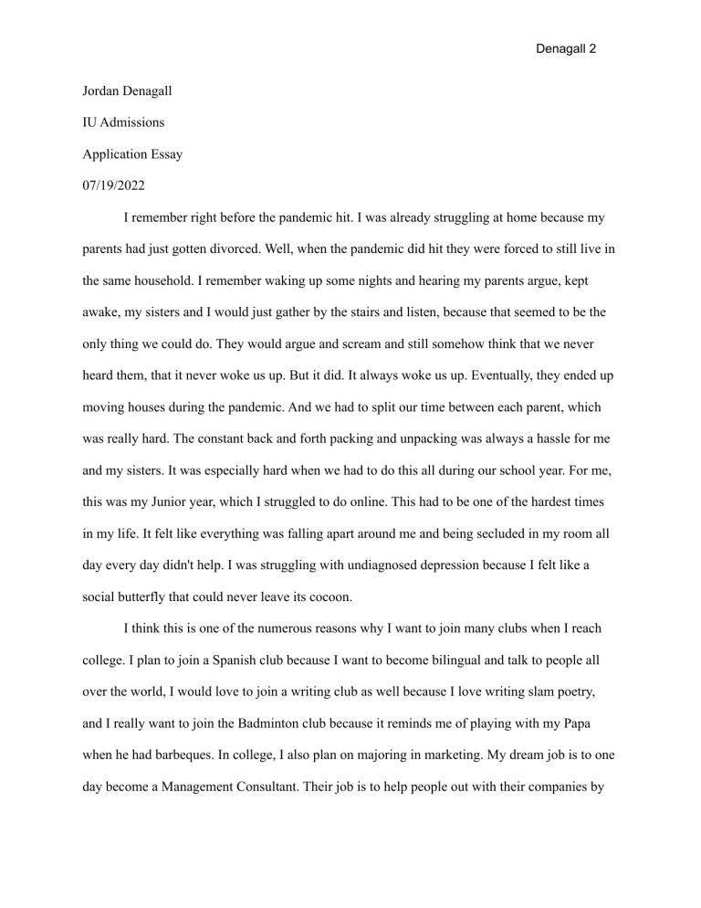 what is the indiana university essay prompt
