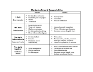 Mentoring Roles and Responsibilities