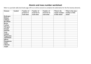 Atomic and mass number worksheet