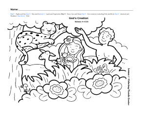 God's creation coloring page