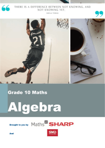 Algbera-Grade-10-Study-Guide