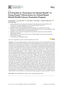 Effectiveness of a School-Based mental health literacy program