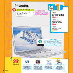 TX GoMath Module1 Integers