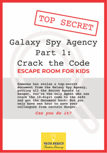 Galaxy Spy Agency Part 1 - Crack the Code mystery