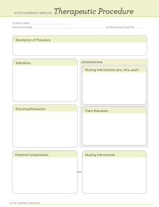 Therapeutic Procedure Template for Nursing Students