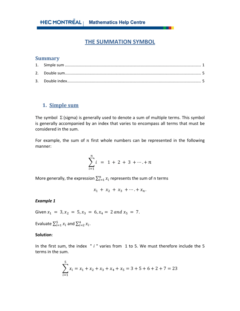 The Summation Symbol