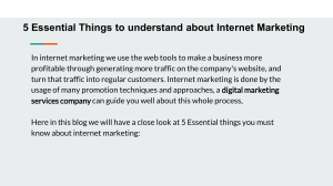 5 Essential Things to understand about Internet Marketing