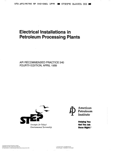 API 540 (1999) ElectricalInstallationOilProcessPlants
