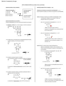 Notes Intro to Inequalities Spanish