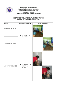 Brigada Eskwela Accomplishment Report